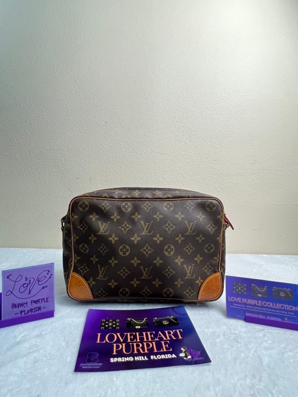 Trocadero 30 Louis Vuitton Brown Monogram Canvas Crossbody Bag - Picture 8 of 10